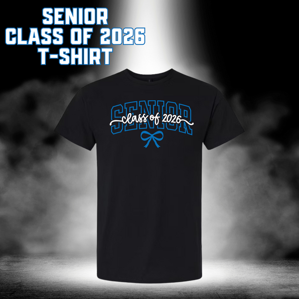 Senior Class of 2026 Bow T-Shirt - BLACK