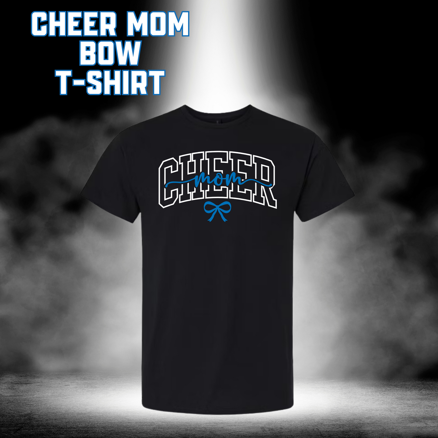 Cheer Mom Bow T-Shirt - BLACK