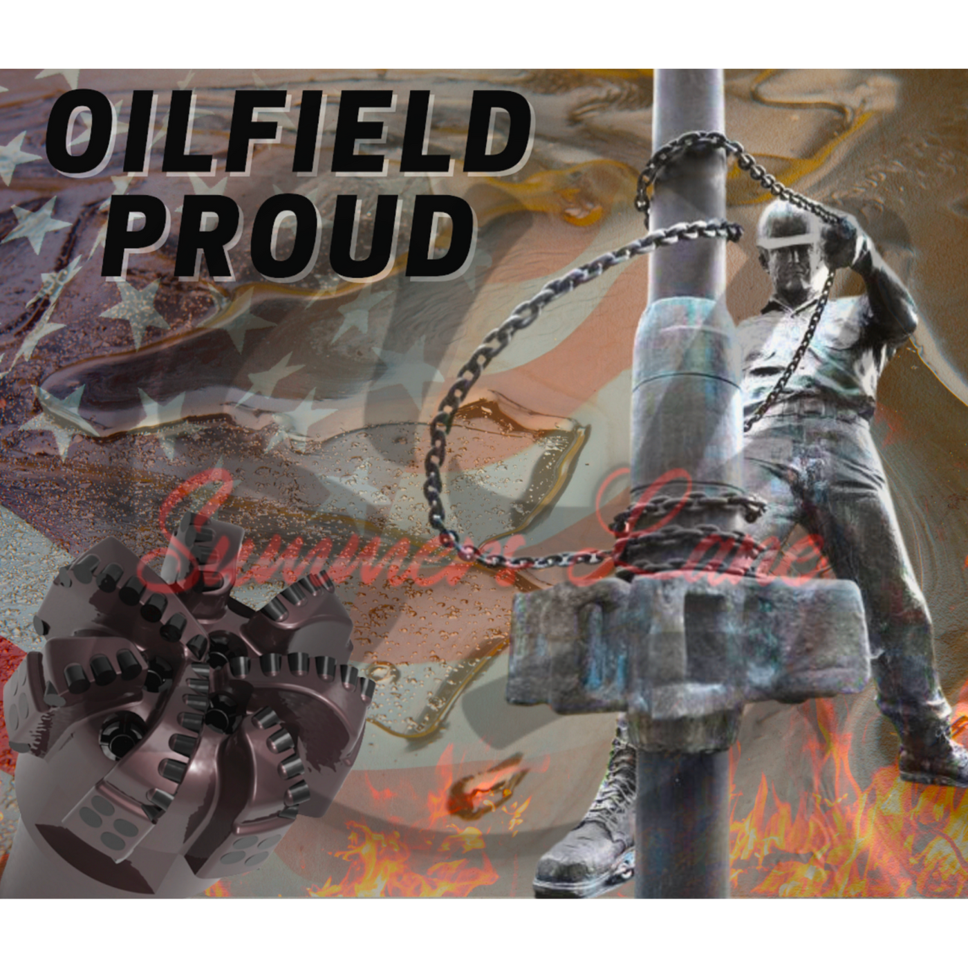 SUBLIMATION TRANSFER SHEET American Oilfield Proud 20oz Skinny Straight