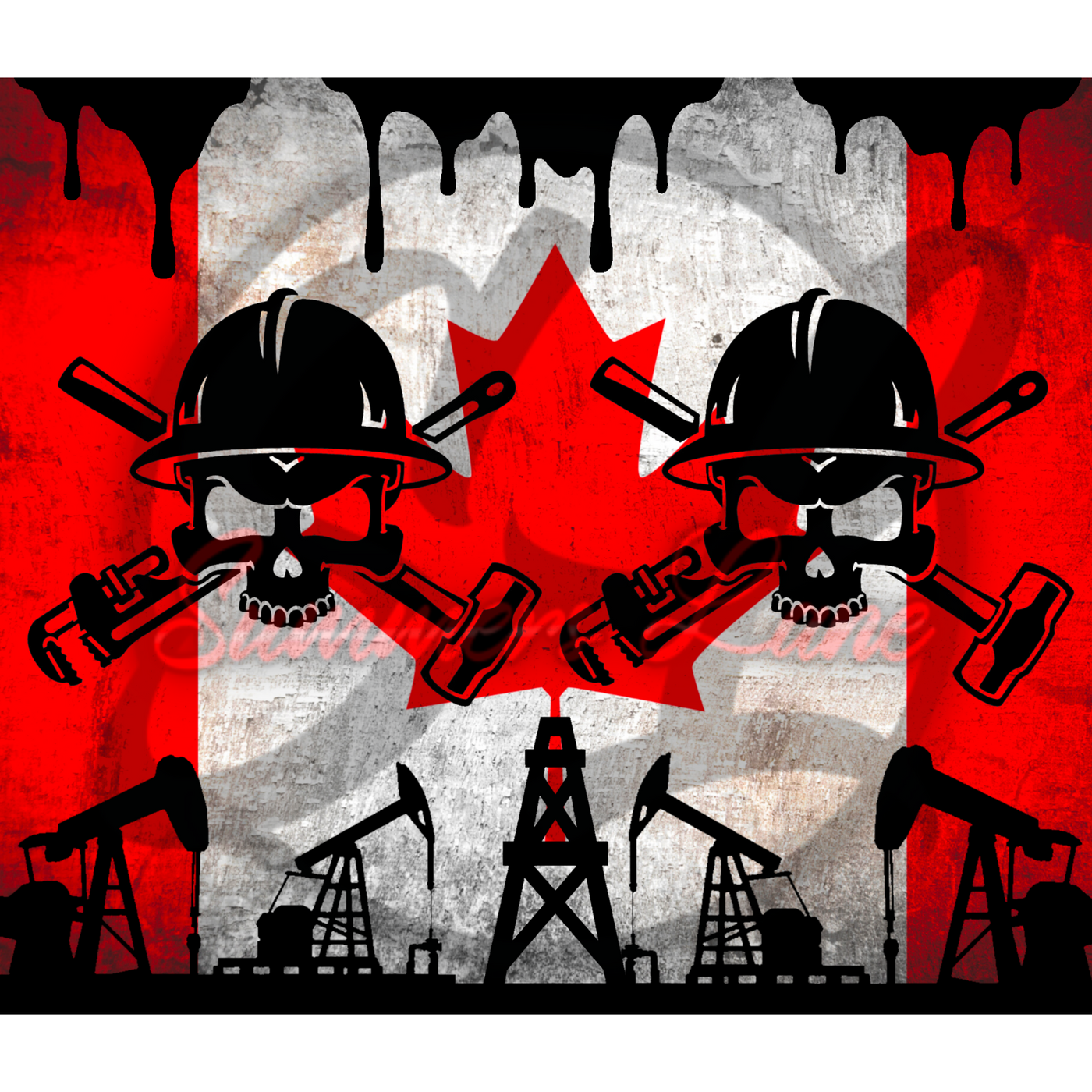 SUBLIMATION TRANSFER SHEET Canadian Oilfield 20oz Skinny Straight