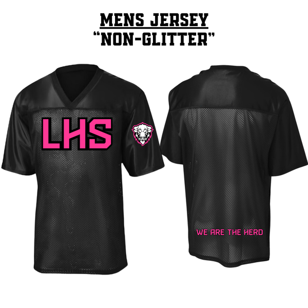 CUSTOM LHS Mens Football Jersey - BLACK & PINK NON-GLITTER