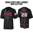 STAFF ONLY LHS Mens Football Jersey - BLACK & PINK NON-GLITTER