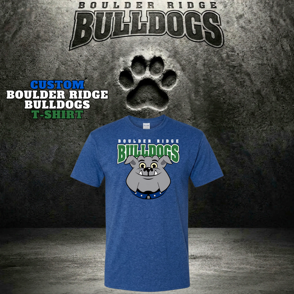 Boulder Ridge Bulldogs T-shirt - HEATHER DEEP ROYAL BLUE