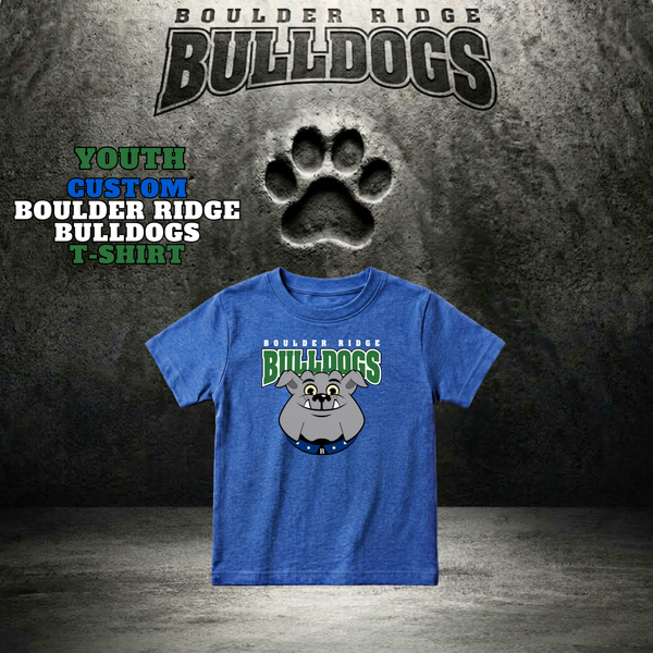 YOUTH Boulder Ridge Bulldogs T-shirt - HEATHER DEEP ROYAL BLUE