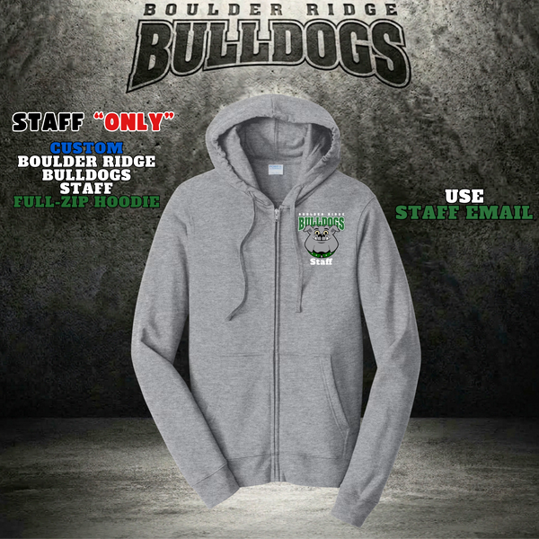 Boulder Ridge Bulldogs Full-Zip Hoodie - ATHLETIC HEATHER GREY