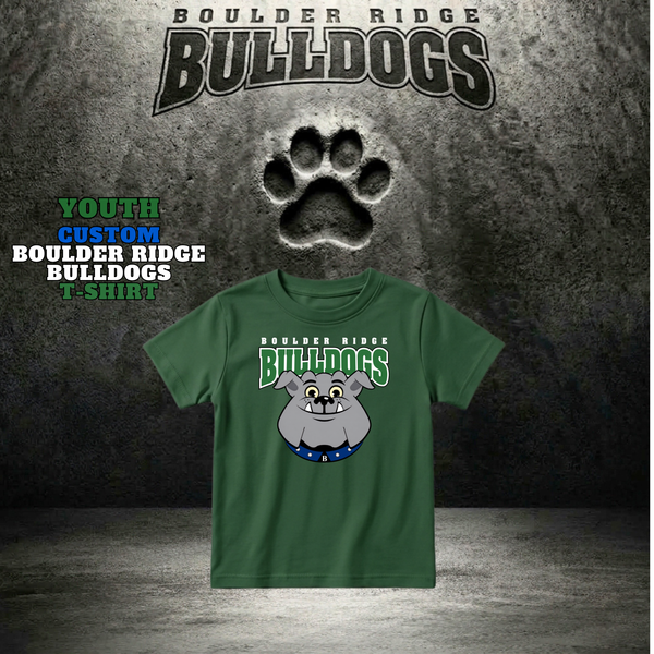 YOUTH Boulder Ridge Bulldogs T-shirt - FOREST GREEN