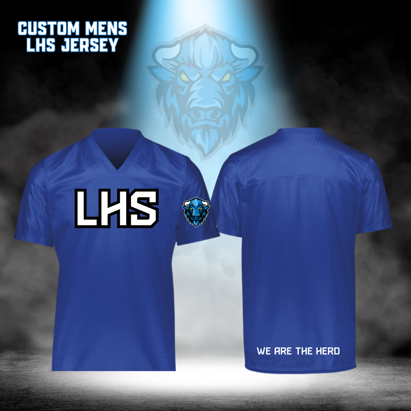 CUSTOM LHS Mens Football Jersey - BLUE