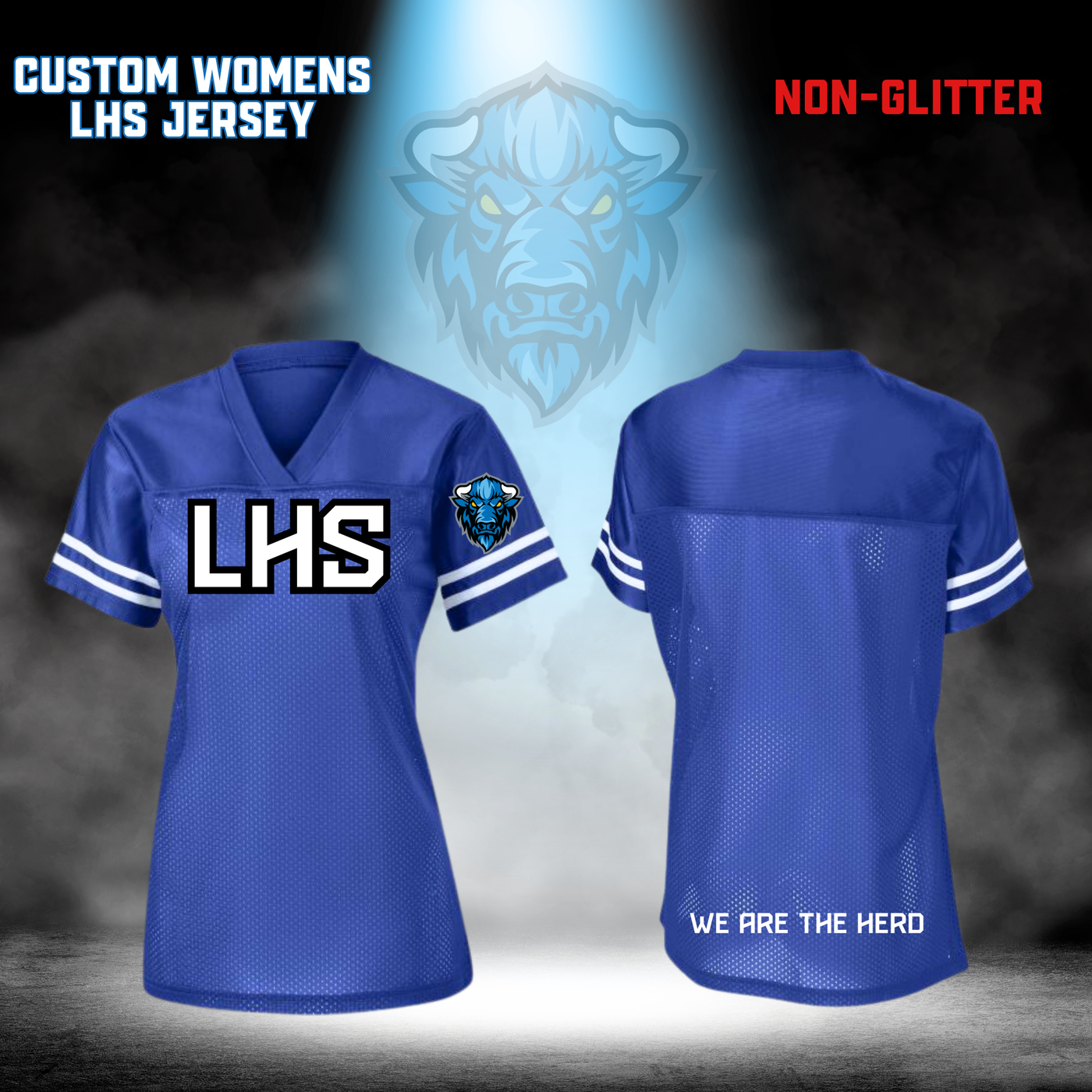 CUSTOM LHS Womens Football Jersey - BLUE NON-GLITTER