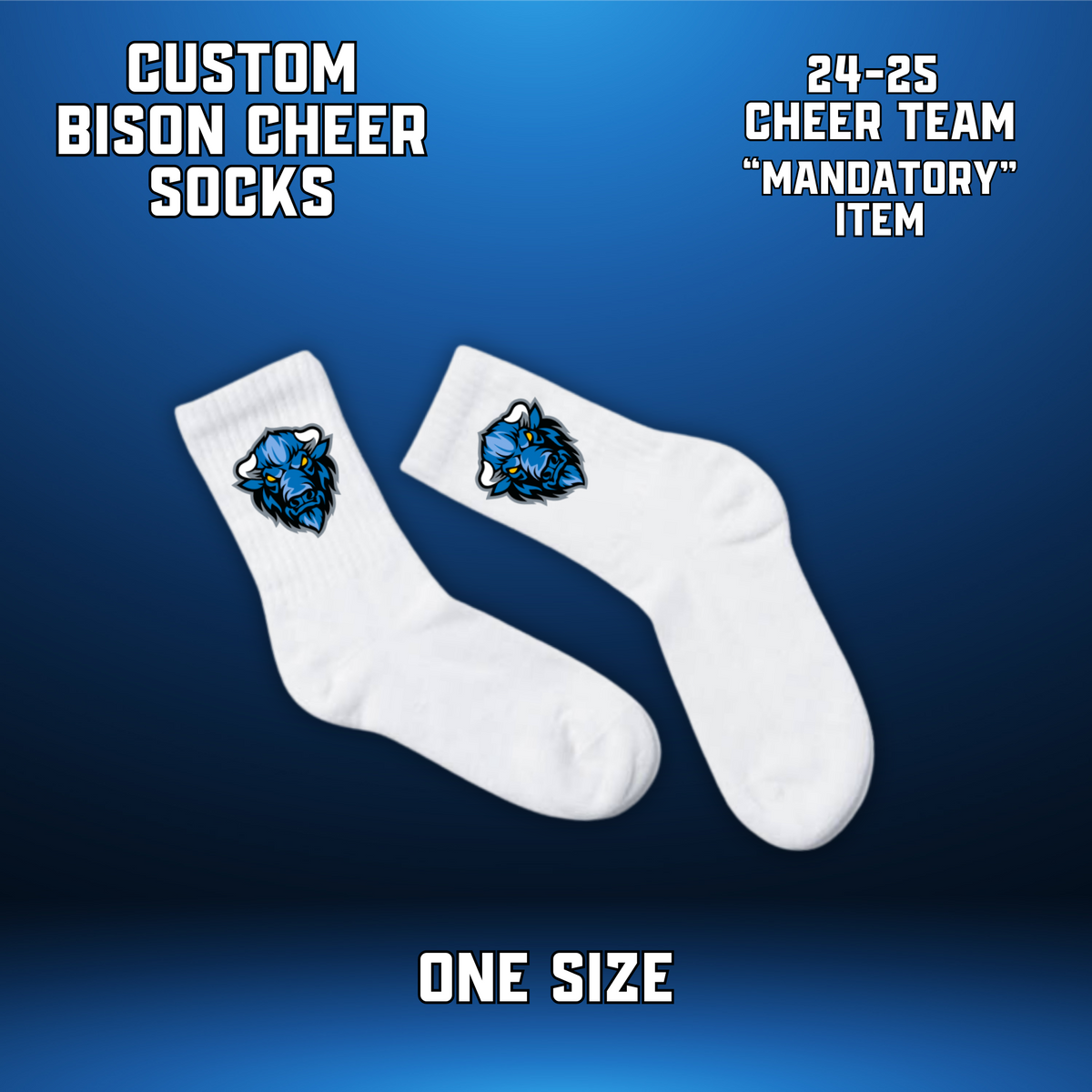 24-25 CHEER TEAM CUSTOM Bison Cheer Socks – Summers Lane