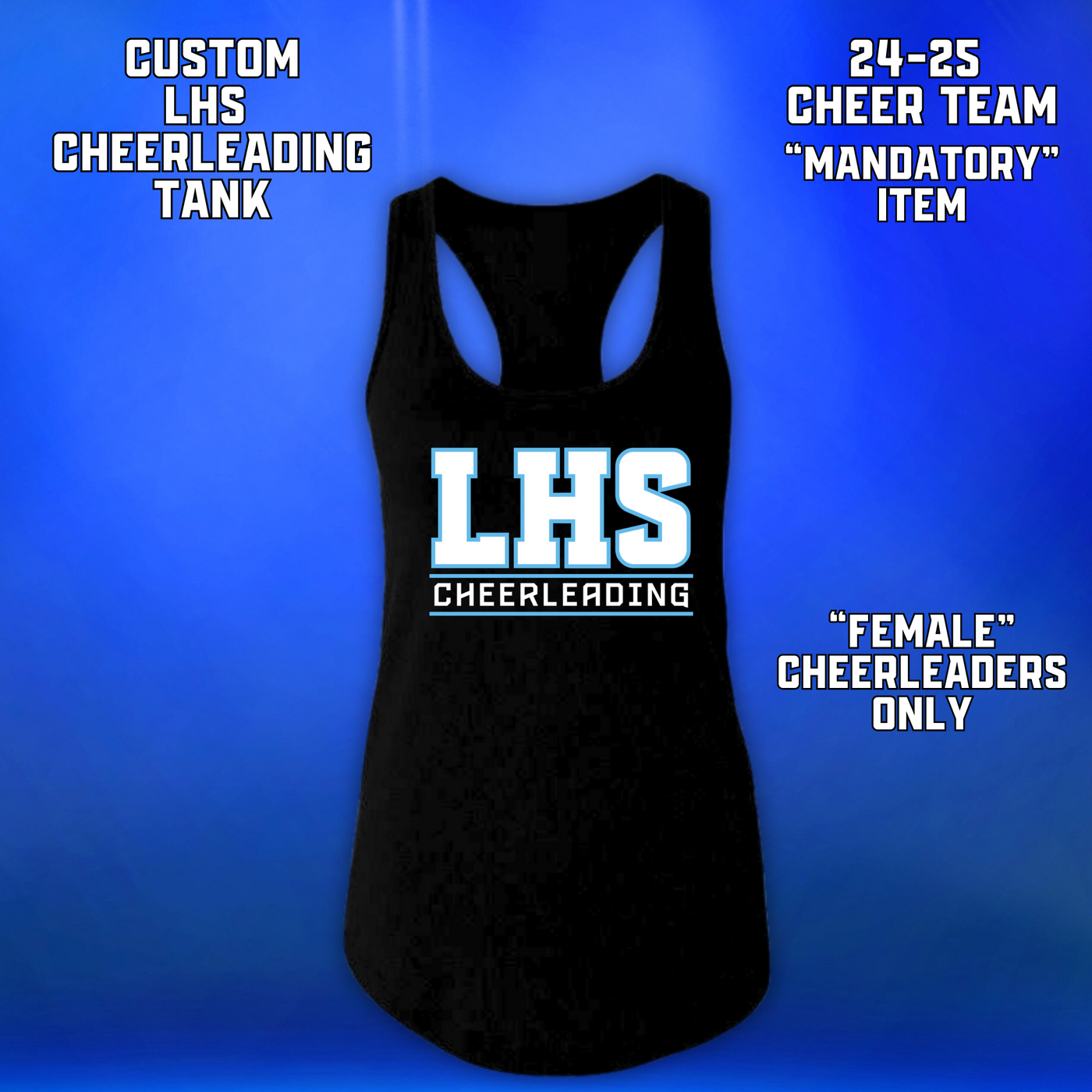 24-25 CHEER TEAM CUSTOM LHS Cheerleading Tank Black