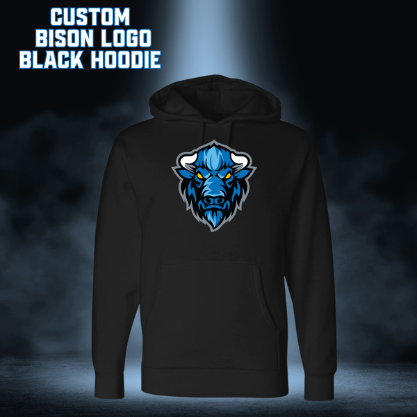 CUSTOM BISON LOGO HOODIE - Black