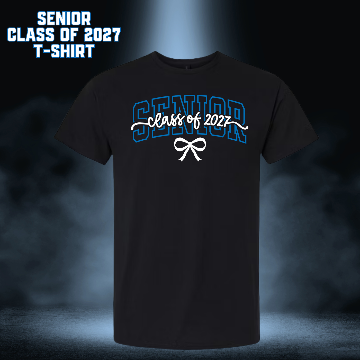 Senior Class of 2027 Bow T-Shirt - BLACK