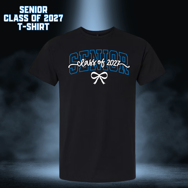 Senior Class of 2027 Bow T-Shirt - BLACK