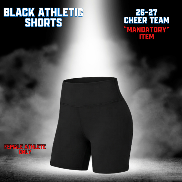 26-27 Cheer Team Black Athletic Cheer Shorts