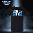 Senior 2027 Mom Bow T-Shirt - BLACK