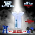26-27 Cheer Team Glitter Cheer Bows-WHITE (BISON OR SENIOR OPTIONS)