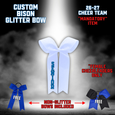 26-27 Cheer Team Glitter Cheer Bows-WHITE (BISON OR SENIOR OPTIONS)