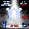 26-27 Cheer Team Glitter Cheer Bows-WHITE (BISON OR SENIOR OPTIONS)