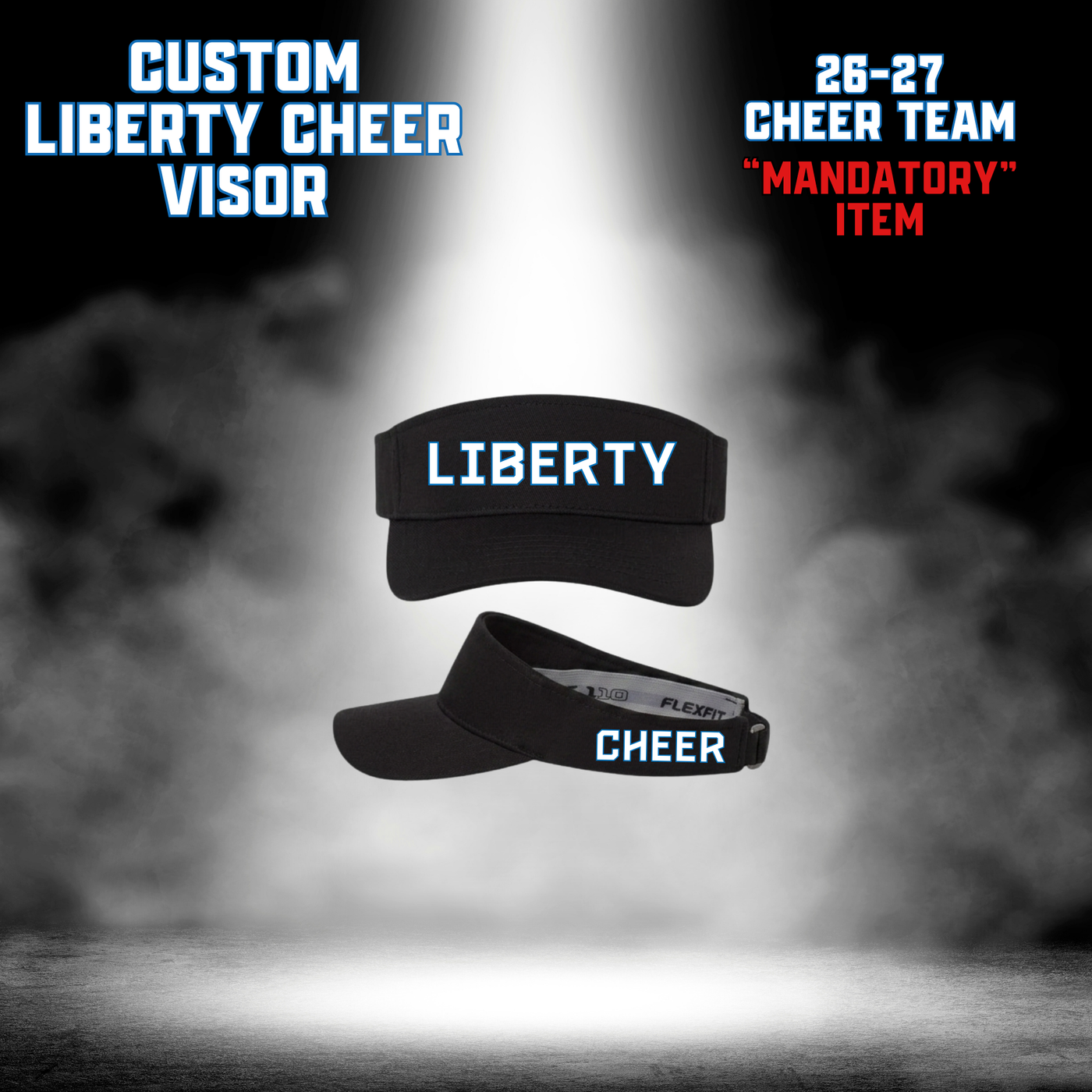 26-27 Cheer Team Liberty Cheer Visor - BLACK