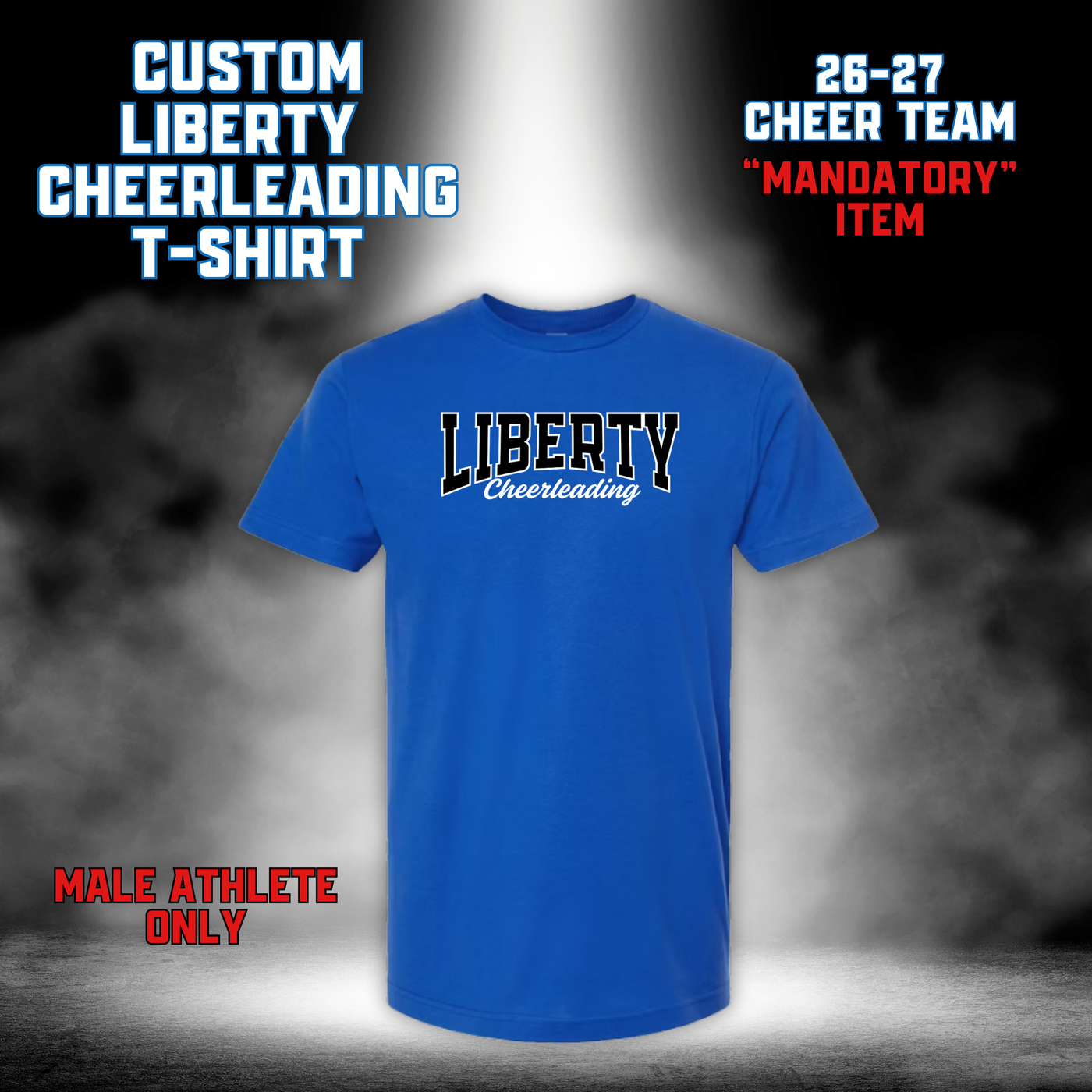 26-27 Cheer Team Liberty Cheerleading T-Shirt - BLUE