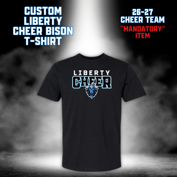 26-27 Cheer Team Liberty Cheer Bison T-Shirt - BLACK