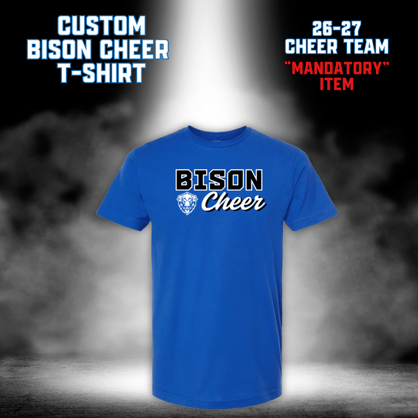 26-27 Cheer Team Cheer Bison T-Shirt - BLUE