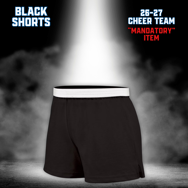 26-27 Cheer Team Black Cheer Shorts