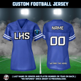 CUSTOM LHS Ladies Football Jersey - BLUE NON-GLITTER