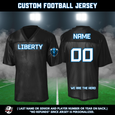CUSTOM LIBERTY Mens Football Jersey - BLACK NON-GLITTER
