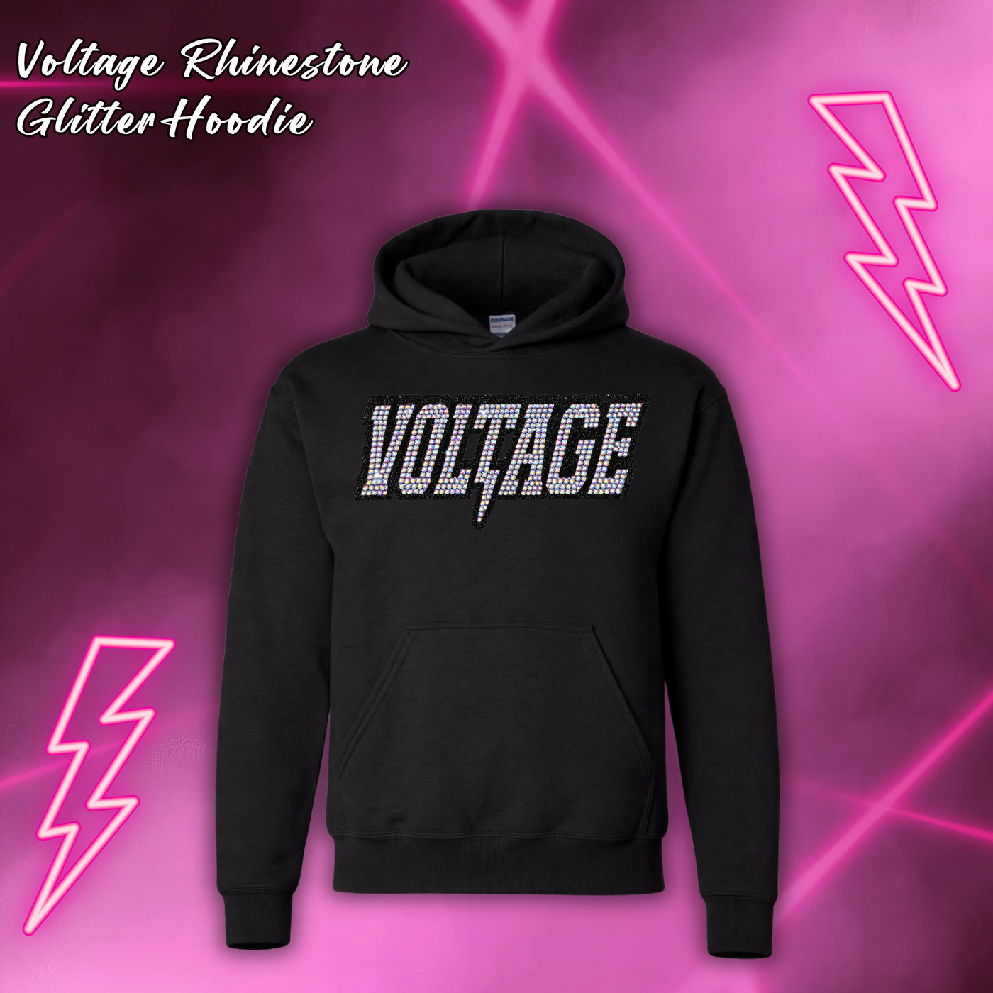 Voltage Rhinestone Glitter Hoodie - ADULT