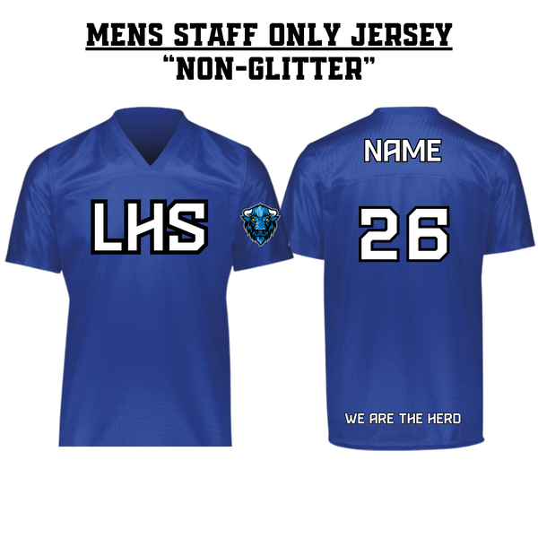 STAFF ONLY LHS Mens Football Jersey - BLUE NON-GLITTER