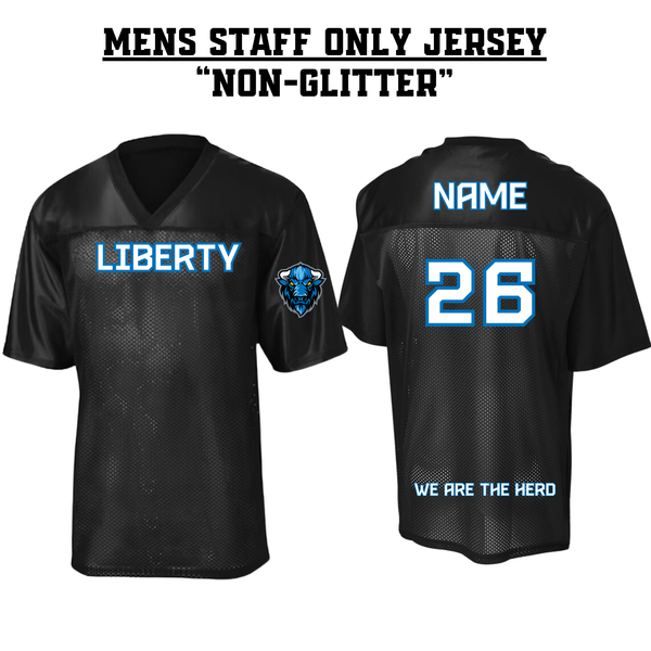 STAFF ONLY Liberty Mens Football Jersey - BLACK NON-GLITTER