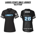 STAFF ONLY Liberty Ladies Football Jersey - BLACK GLITTER