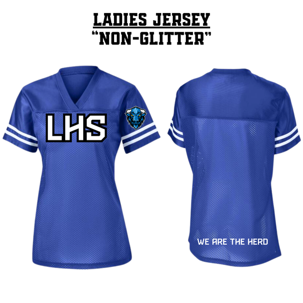 CUSTOM LHS Ladies Football Jersey - BLUE NON-GLITTER