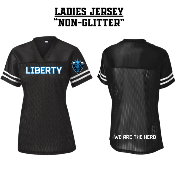 CUSTOM Liberty Ladies Football Jersey - BLACK NON-GLITTER