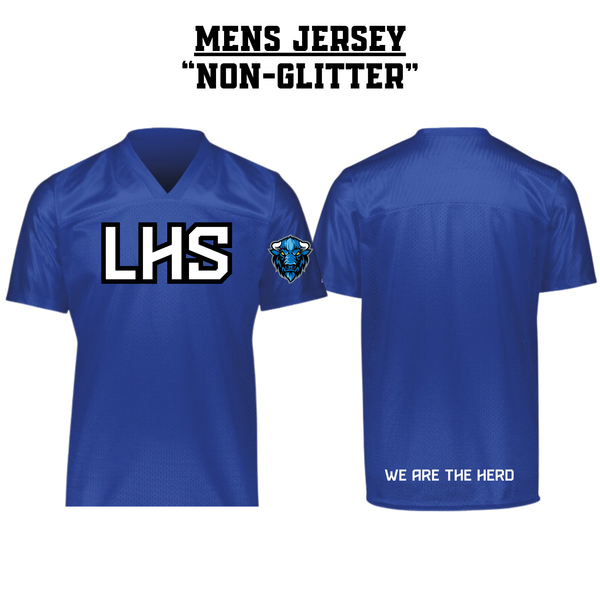 CUSTOM LHS Mens Football Jersey - BLUE NON-GLITTER