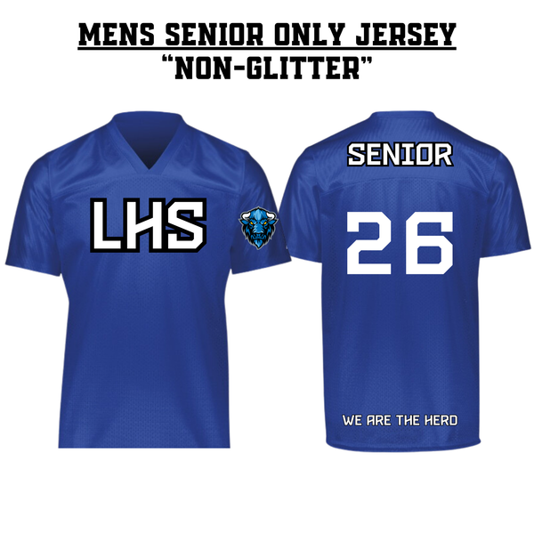 CUSTOM SENIOR LHS Mens Football Jersey - BLUE NON-GLITTER