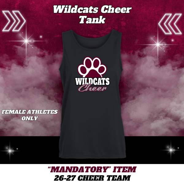 26-27 Cheer Team Wildcats Cheer Tank - BLACK