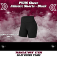 26-27 Cheer Team Athletic Cheer Shorts - BLACK - FEMALE Athletes ONLY