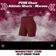 26-27 Cheer Team Athletic Cheer Shorts - MAROON - FEMALE Athletes ONLY