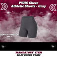 26-27 Cheer Team Athletic Cheer Shorts - GRAY - FEMALE Athletes ONLY