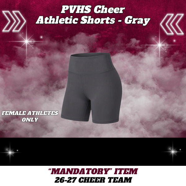26-27 Cheer Team Athletic Cheer Shorts - GRAY - FEMALE Athletes ONLY