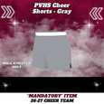 26-27 Cheer Team Cotton Cheer Shorts - GRAY - MALE Athletes ONLY