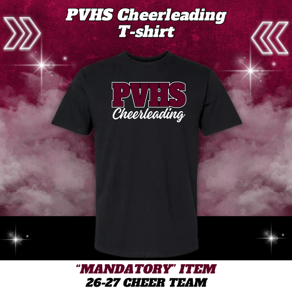 26-27 Cheer Team PVHS Cheerleading T-Shirt - BLACK