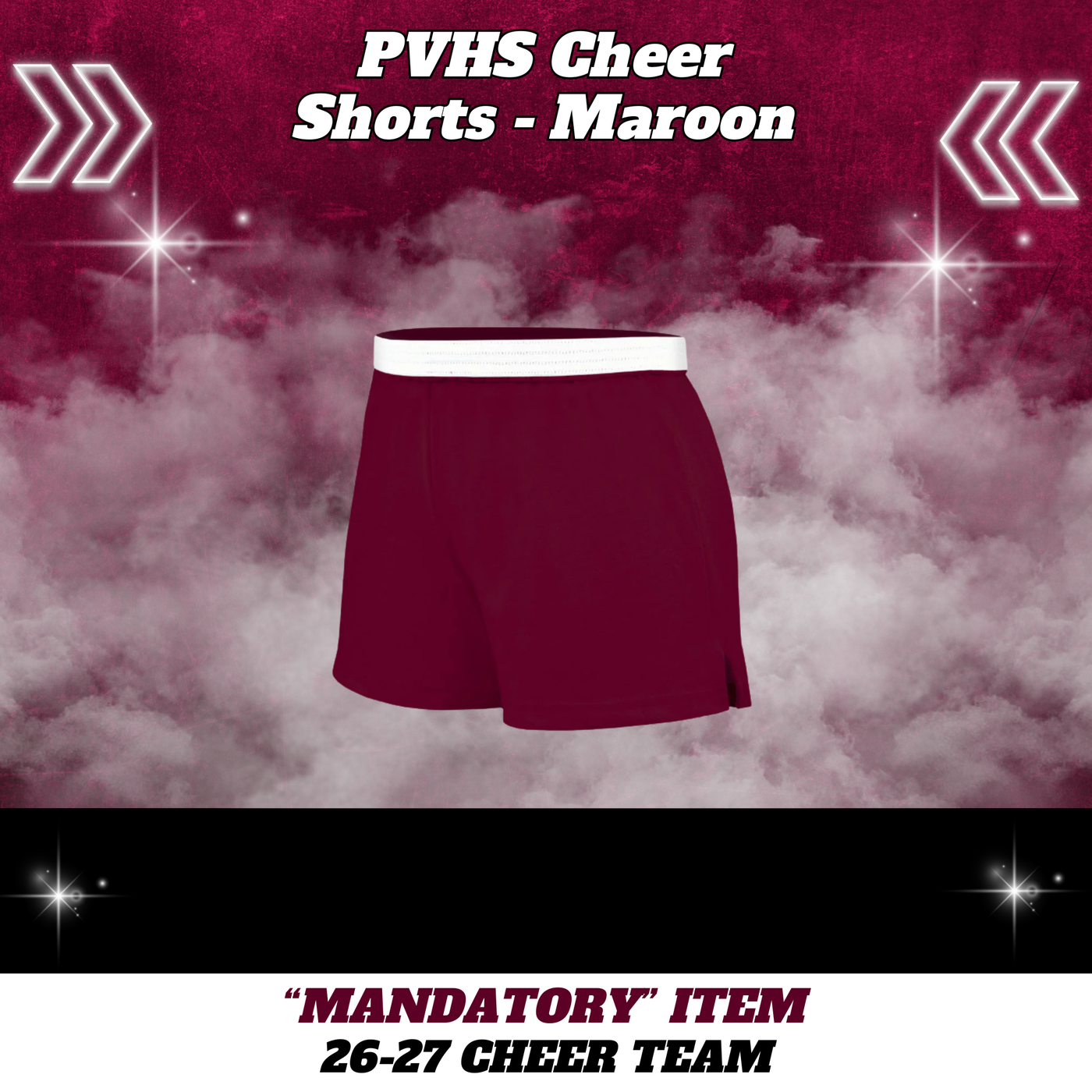 26-27 Cheer Team Maroon Cheer Shorts