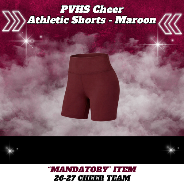 26-27 Cheer Team Maroon Athletic Cheer Shorts