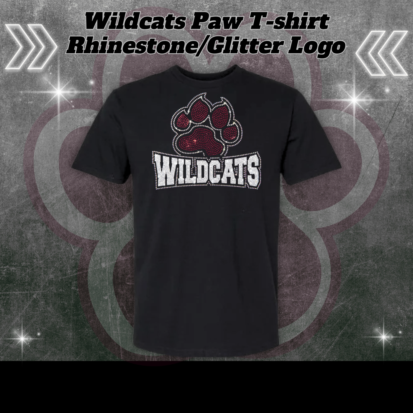 Wildcats Paw Rhinestone/Glitter T-Shirt