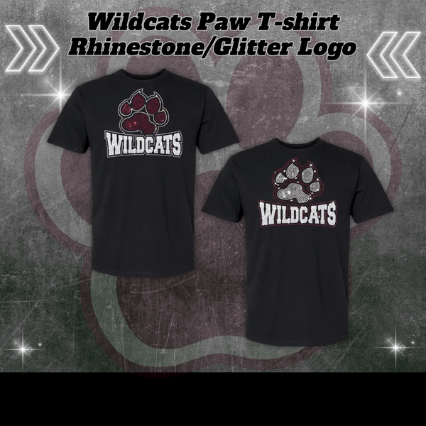 Wildcats Paw Rhinestone/Glitter T-Shirt