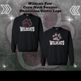 Wildcats Paw Rhinestone/Glitter Crew Neck Sweater
