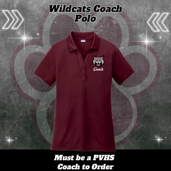 WOMENS CUSTOM Wildcats Polo - MAROON - Coaches ONLY